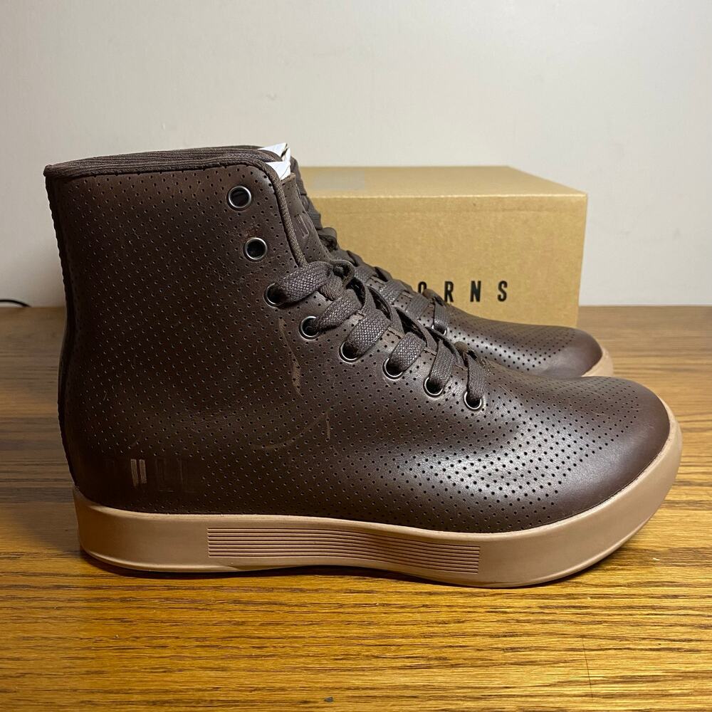 NWOT Nobull Outwork High Top Brown Leather Sneakers Athletic Crossfit M 4/W 5.5